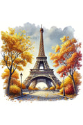 Paris'te Sonbahar Elmas Boyama Seti | Ruhunu Dinlendirecek Kendin Yap (DIY) Sanat Terapisi