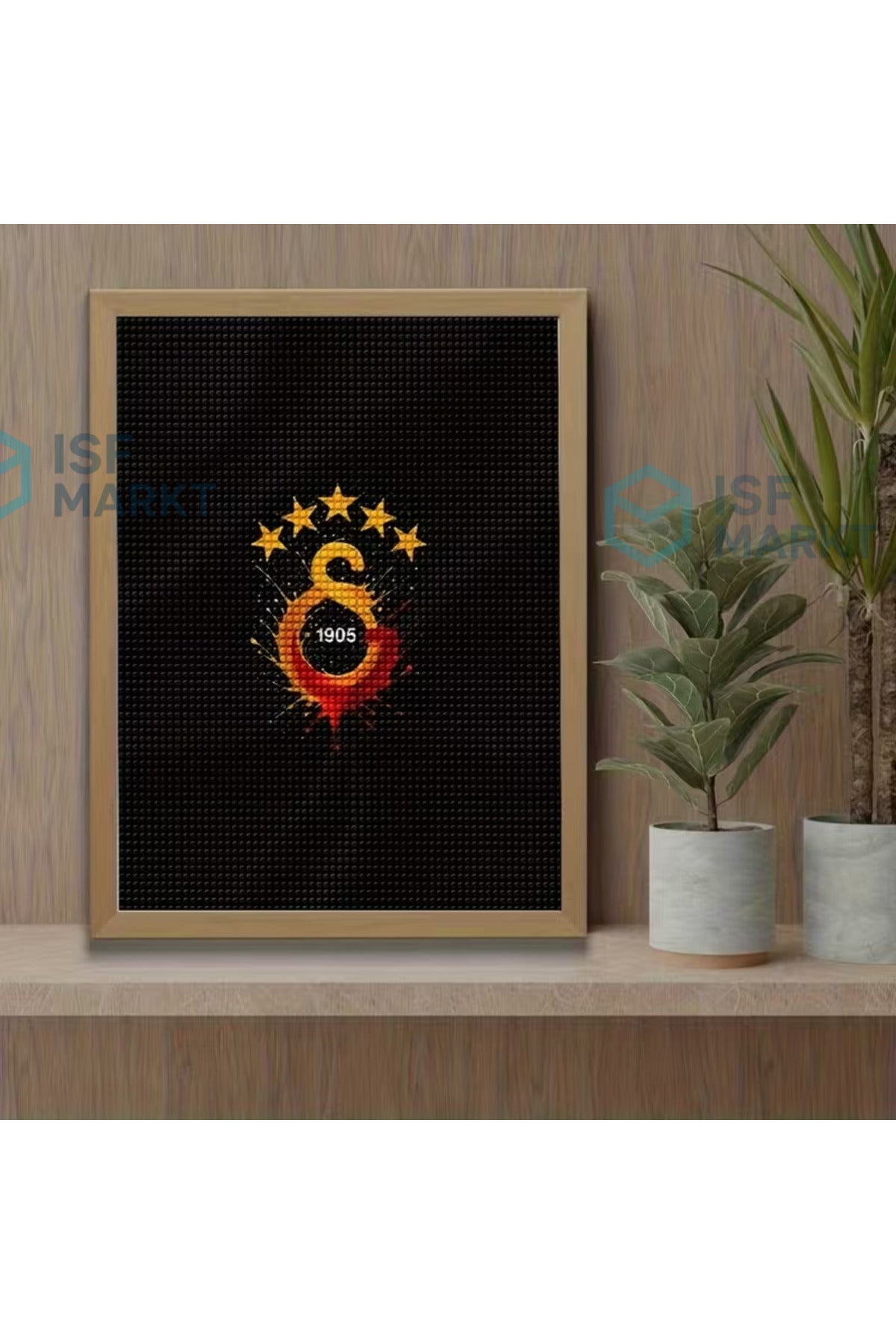 Sarı Kırmızı Aslan 5D Elmas Boyama Seti (30x30 cm) | DIY Kit