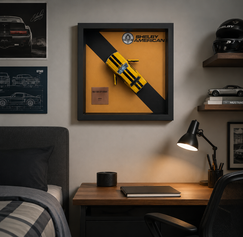 3D Model Araba Çerçevesi - 25x25 cm Premium Shadow Box Tablo (Ofis & Salon Duvar Dekoru)